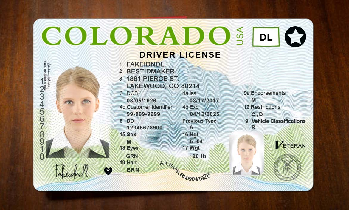 Fake Colorado Driver License