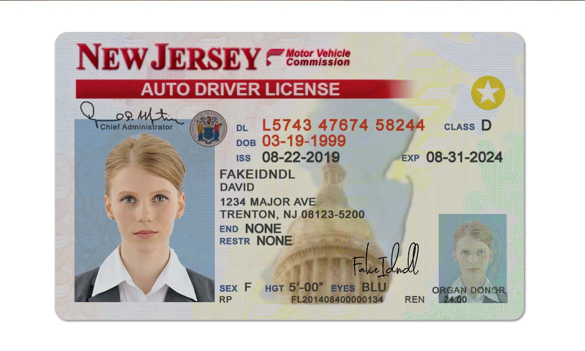 Fake New Jersey Driver License