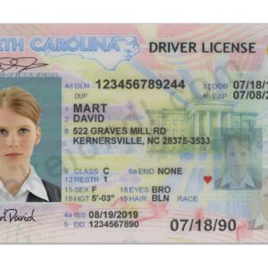 Fake North Carolina Driver License