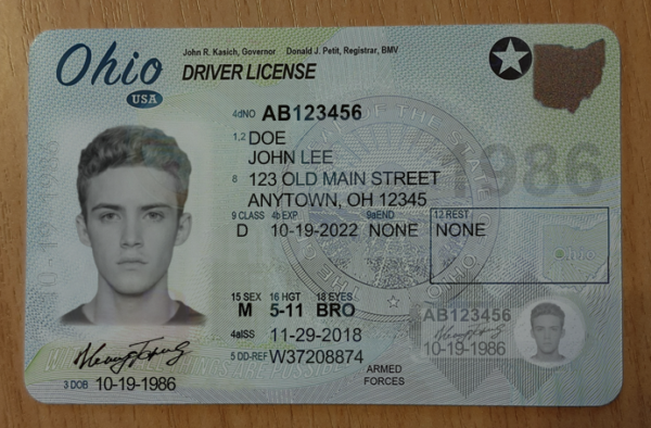 Fake Ohio Driver License